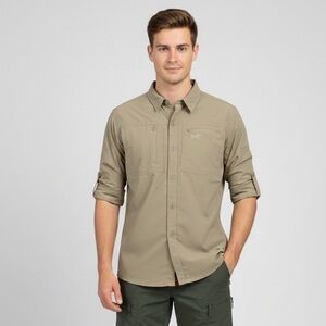 126 ARCTERYX Men's Cronin Long Sleeve Overshirt - Tan, Medium